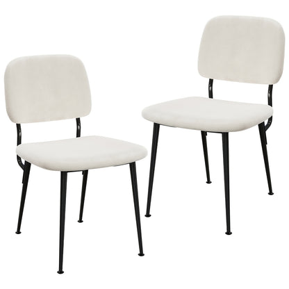 2pcs Dining Chair Set, Commercial Velvet Chair 2pcs - Split Back Design, Metal Legs and Wipeable Fabric, Heavy-Duty Banquet/Wedding/Hotel Chair 47cm High