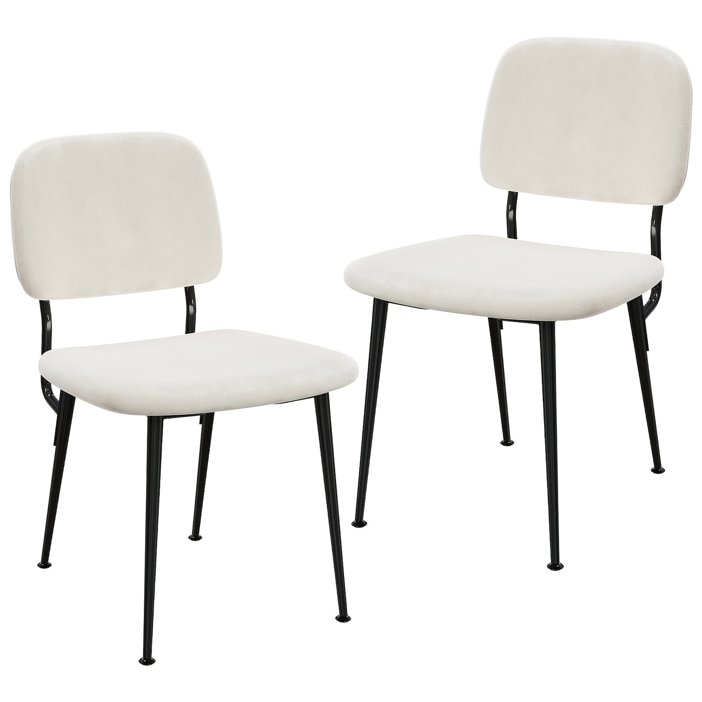Eetkamerstoel – Stoel – Kuipstoel – Fauteuil – Draaistoel – Set Van 2 – Velvet Bekleding – Metalen Poten – Split Back Ontwerp – 47 Cm Zithoogte