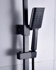 Doucheset Zwart - Regendouche - Met Thermosstaat - Douchekop - Douchestang - Douche Set - Doucheset Met Thermostaatkraan