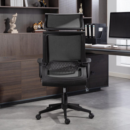 Bureaustoel – Office Chair – Werkstoel – Desk Chair – Stoel Met Wieltjes – Donkergrijs – Verstelbare Zithoogte – Zachte Synthetische Wol Rugleuning