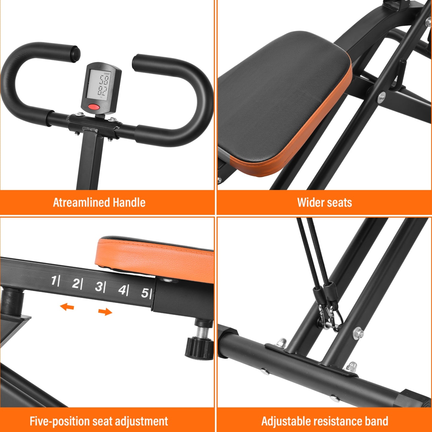 Roeitrainer – Roeimachine – Fitnessapparaat – Roeiapparaat – Opvouwbare Fitnessmachine – Volledige Lichaamstraining – Wolfraamstaal Frame – Max. 120 kg Belastbaar Gewicht