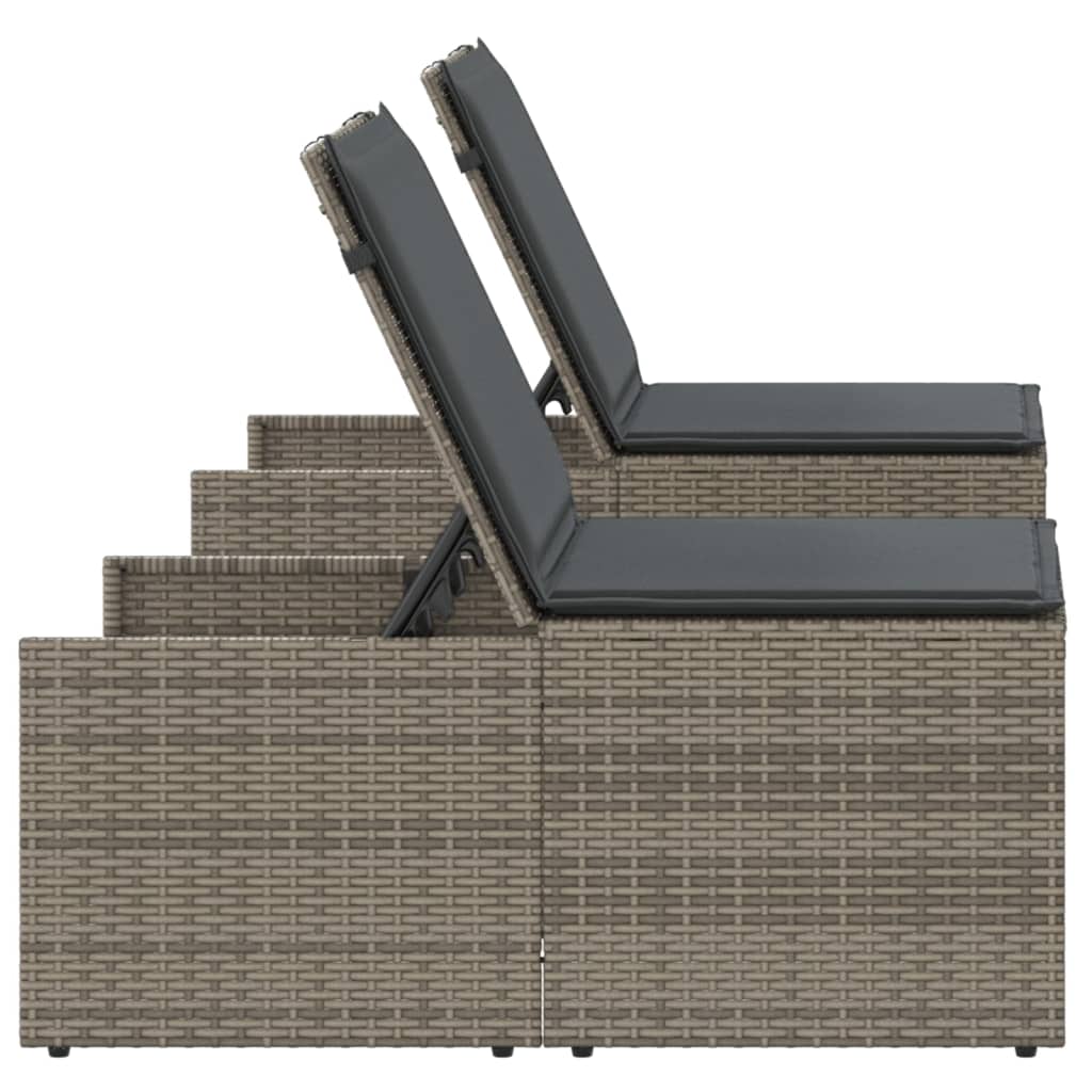 Lounge Set – Buitenmeubels – Tuinmeubilair – Ligbed - Balkon Set – Ligstoelen - 2-Delige Set – PE-Rattan – Verstelbare Rugleuning