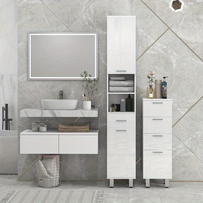 Badkamerkast – Opbergkast – Kast Met Laden – Badezimmerschrank – Toiletkast – Ruimtebesparend Ontwerp – Vochtbestendig Spaanplaat