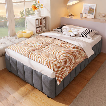 Bedkasten – Nachtkastje – Opbergkast – Bedkast – Opbergbed – Gestoffeerd Linnen – Hydraulisch Opbergsysteem – 90x200 cm – Zonder Hoofdbord