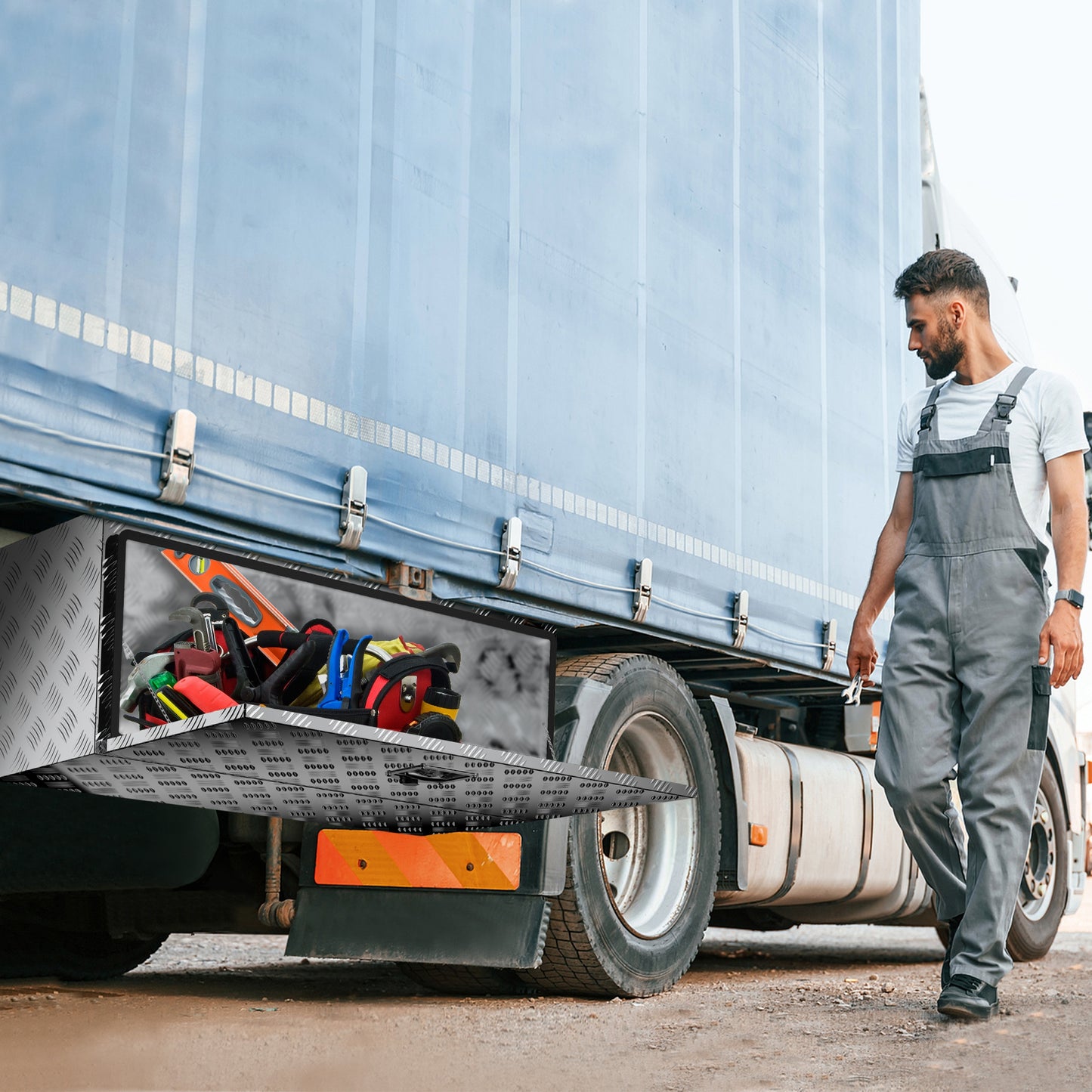 Gereedschapskist – Gereedschapskoffer – Toolbox – Opbergkist – Aluminium Opbergbox – 110L Inhoud – Met Pinionslot en Sleutels