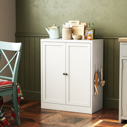 Modern White Metal Kitchen with Adjustable Shelves - Heavy-Duty Freestanding Shelving Unit, Space-Saving Vertical Design, Easy Assembly (Some Parts >5 Components), Non-Wood for Small Kitchens & Apartments)