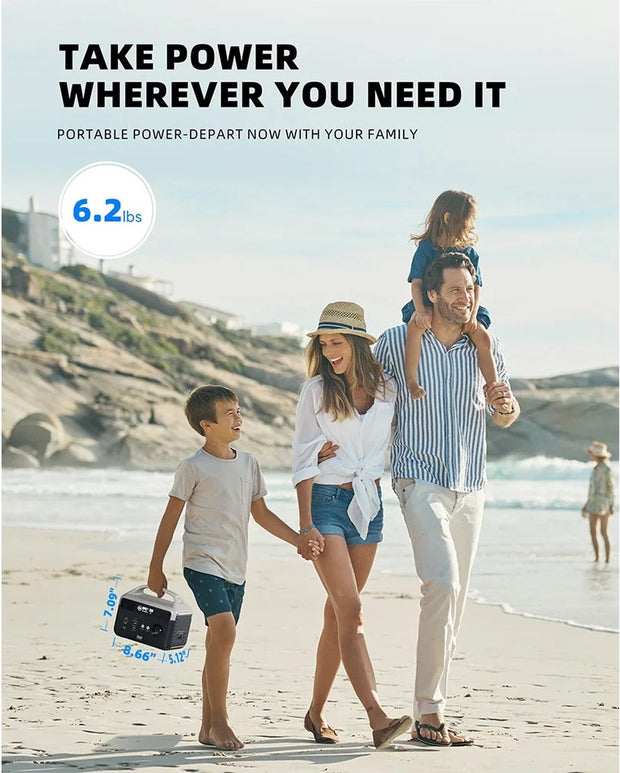 Draagbare Krachtcentrale - SOS Accu - Led Verlichting - Zonne Energie - Omvormer - Grijs - Met LCD Scherm - Fast Charge - 179.2Wh - Mini - lichtgewicht - 56000Mah