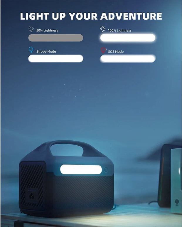 Draagbare Krachtcentrale - SOS Accu - Led Verlichting - Zonne Energie - Omvormer - Grijs - Met LCD Scherm - Fast Charge - 179.2Wh - Mini - lichtgewicht - 56000Mah