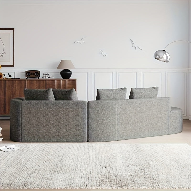 Hoekbank – Hoeksalon – L-vormige Bank – Zithoek – Slaapbank – 4-Zits Oversized – Modulaire Opstelling – Grijze Stof – Diepe Brede Zitting – Zonder Houten Onderdelen