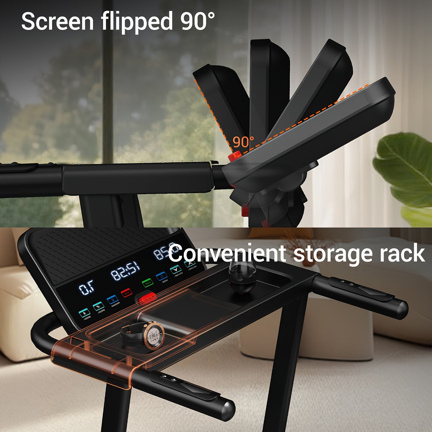 Loopband – Treadmill – Inklapbare Loopband – Loopband Voor Thuis – Opvouwbare Loopband – Compact Design – Dubbel Dempingssysteem – Max 120 kg – Zwart