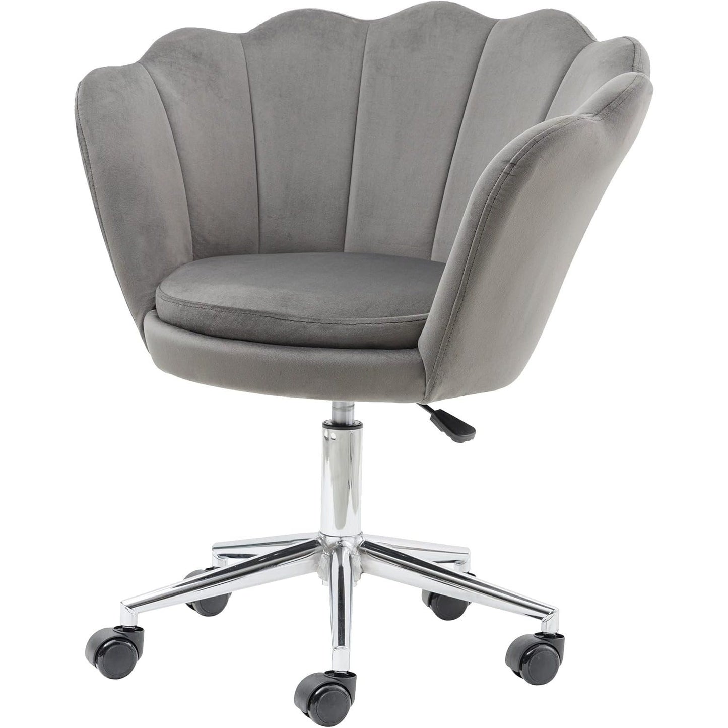 Velvet Bureaustoel – Fauteuil – Werkstoel – Stoel met Wieltjes – Bureaustoel Met Verstelbare Hoogte – Zachte Velvet Bekleding – Draaibare Vijfsterbasis