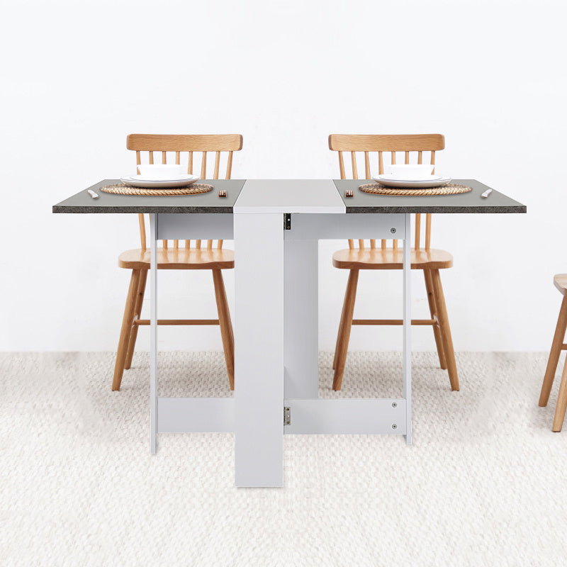 Keukentafel voor 4 Personen – Eettafel – Tafel – Bar-/Ontbijttafel – Keukentafel – Modern Grijs-Wit Design – Stevig Metalen Frame 103x76x73,4 cm