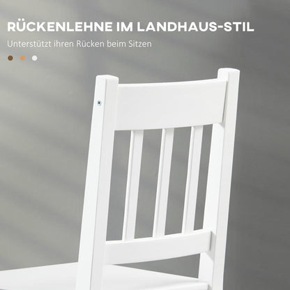 2er-Set Esszimmerstuhle Kuchenstuhle Stuhle, Massivholz, 41cm x 46.5cm x 85.5cm, Wei