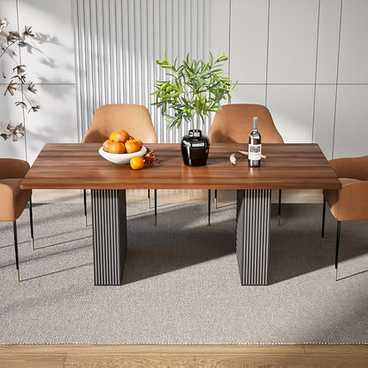 Eettafel – Dinertafel – Keukentafel – Tafelpoot – Restaurants tafel – Retro Industrieel Design – 160x80x76 cm – Hout en Engineered Wood