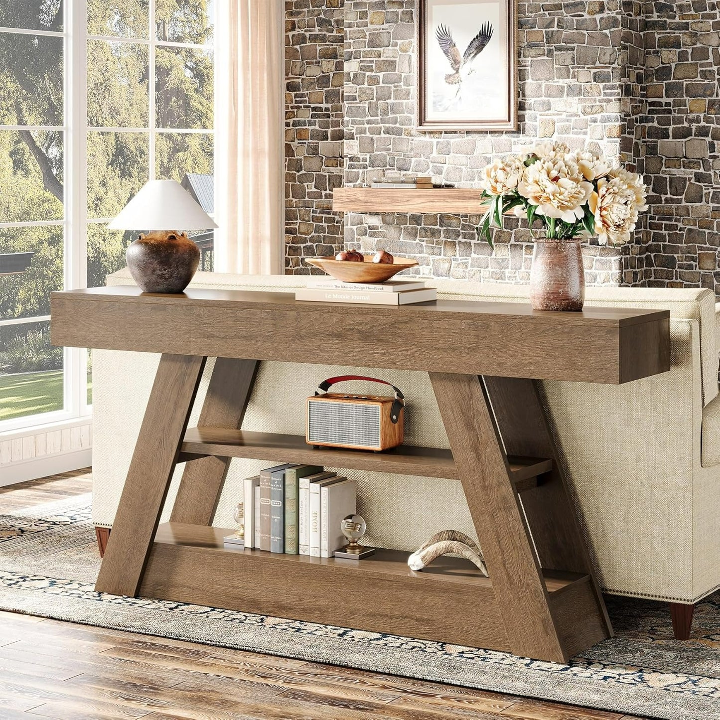 Sidetable – Consoletafel – Wandtafel – Haltafel – Dressoir – Rustiek Design – 160 cm Breed – Stevig Tafelblad