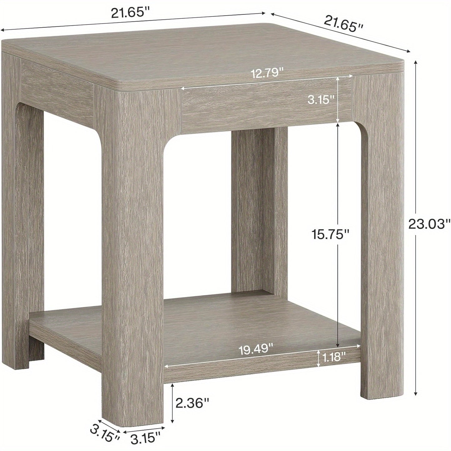 Houten Bijzettafel – Side Table – Nachtkastje – Opbergmeubel – Salontafel – 2 Niveaus – Compact Design – Duurzaam Technisch Hout