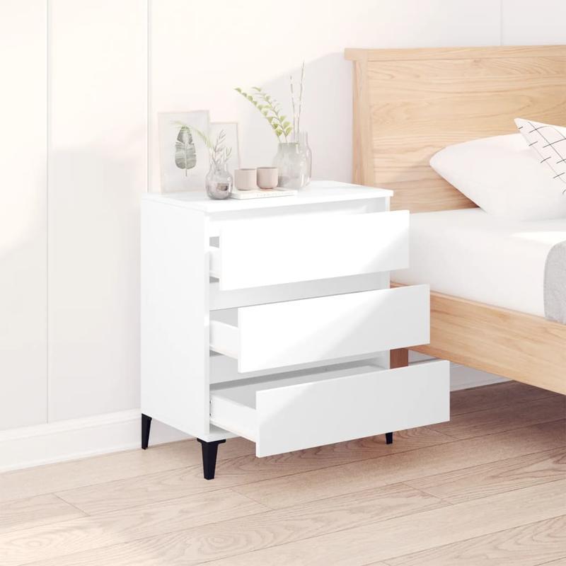 Sideboard 60x35x70cm bewerkt wood wit Removable storage practical