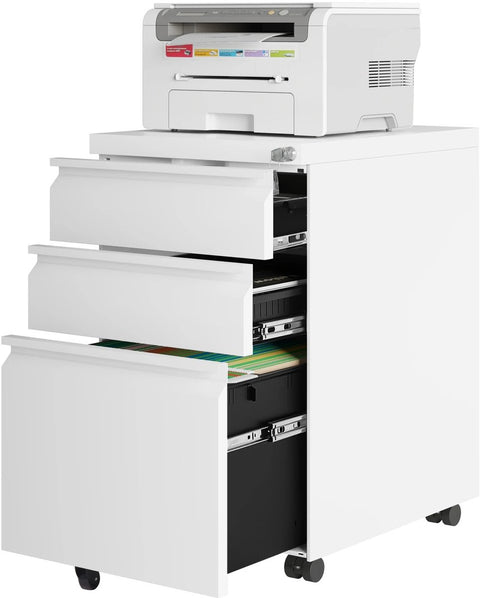 Ladekast - Archiefkast - Kantoorkast - Archiefkast - Kantoorbenodigdheden - 39 cm x 46 cm x 62 cm - Wit