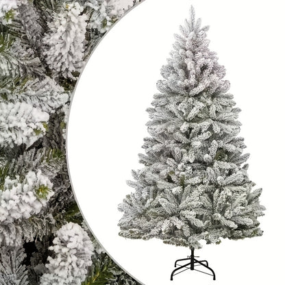 Artificial Christmas Tree Measuring 2.1 Meters, Perfect for Festive Centerpieces, Featuring a Large Snowflake Design, a White Articulated Spruce, And Easy-To-Assemble Decorations.