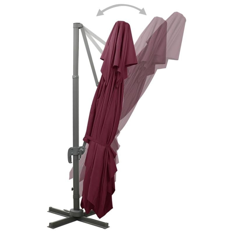 Zweefparasol – Hangparasol – Parasol Met Voet – Tuinparasol – Aluminium Constructie – 400x300 Cm – 360 Graden Draaibaar