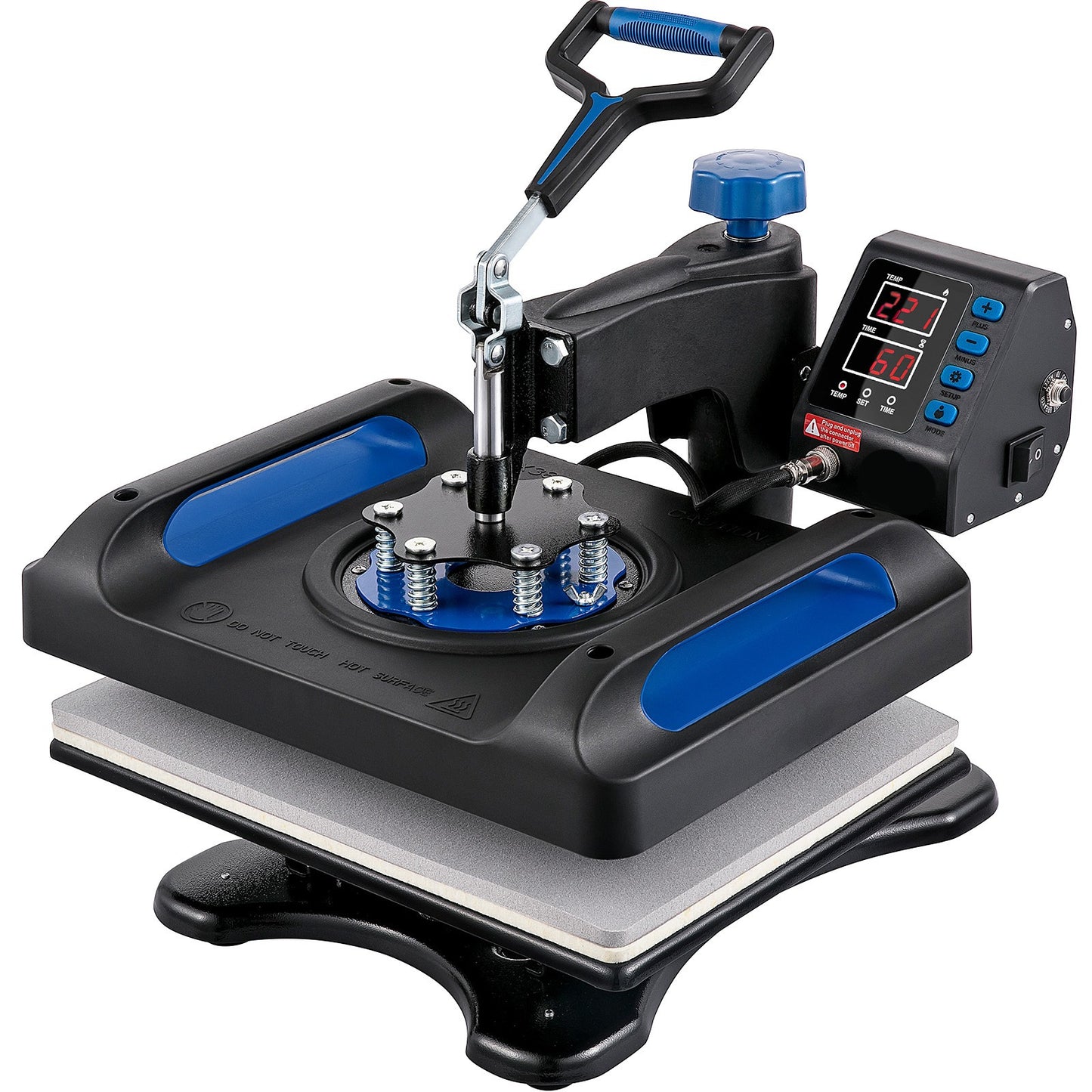 Warmtepers – Hittepers – Textielpers – Sublimatiepers – 30x38 Cm Werkoppervlak – Digitale Temperatuurinstelling – 360° Draaibare Arm