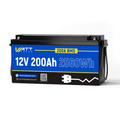 LiFePO4 Accu – Lithium Batterij – Camper Accu – Bootaccu – Zonne-energie Accu – 12,8V 200Ah – Ingebouwde 200A BMS – Lage Temperatuurbescherming