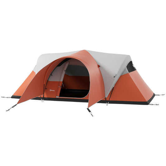 Large 5-6 Person Family Camping Tent with Front Porch - Heavy-Duty Portable Outdoor Tent for Group Camping,, Parties - Spacious Oval Tent for 5-6 s &, Ideal for Indoor/Outdoor Use (Red/White) - Holiday Gift