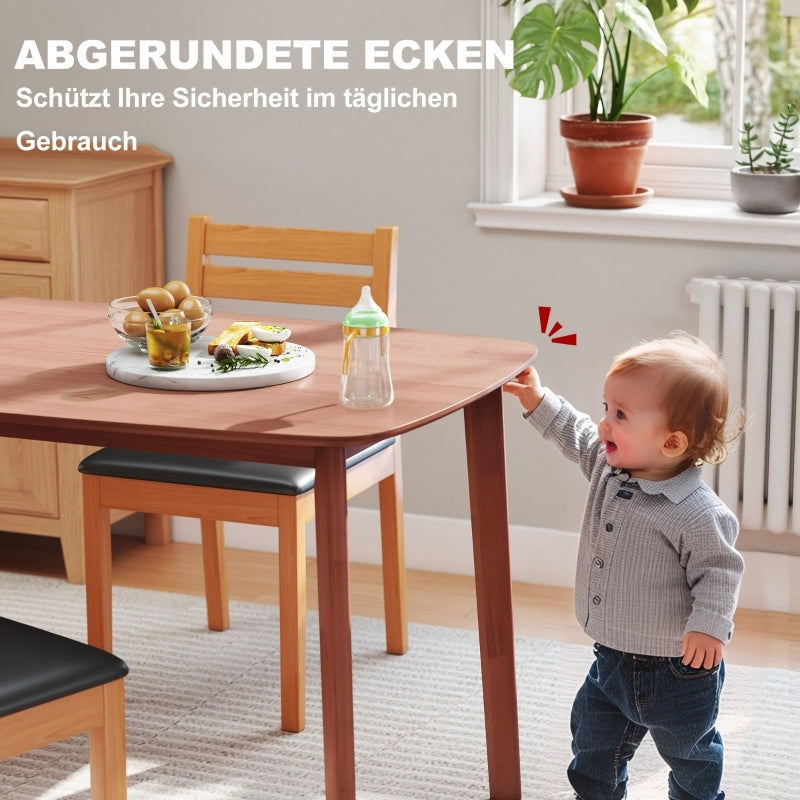 Eettafel – Tafel – Keukentafel – Landelijke Tafel – Eetkamertafel – Bruin – Gelakt Houten Blad – 150x80x76 cm