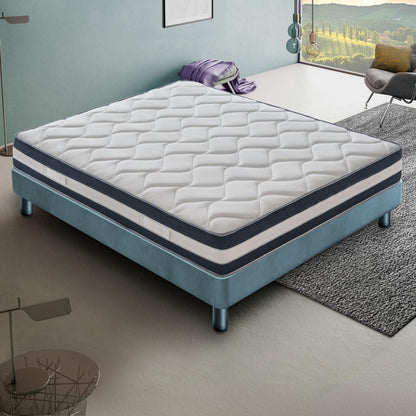 Memory Foam Mattress, Mattress Height 26 Cm, Memory Height 7 Cm, Highly Breathable, Pressure Point Relief System, 100% Made in Italy