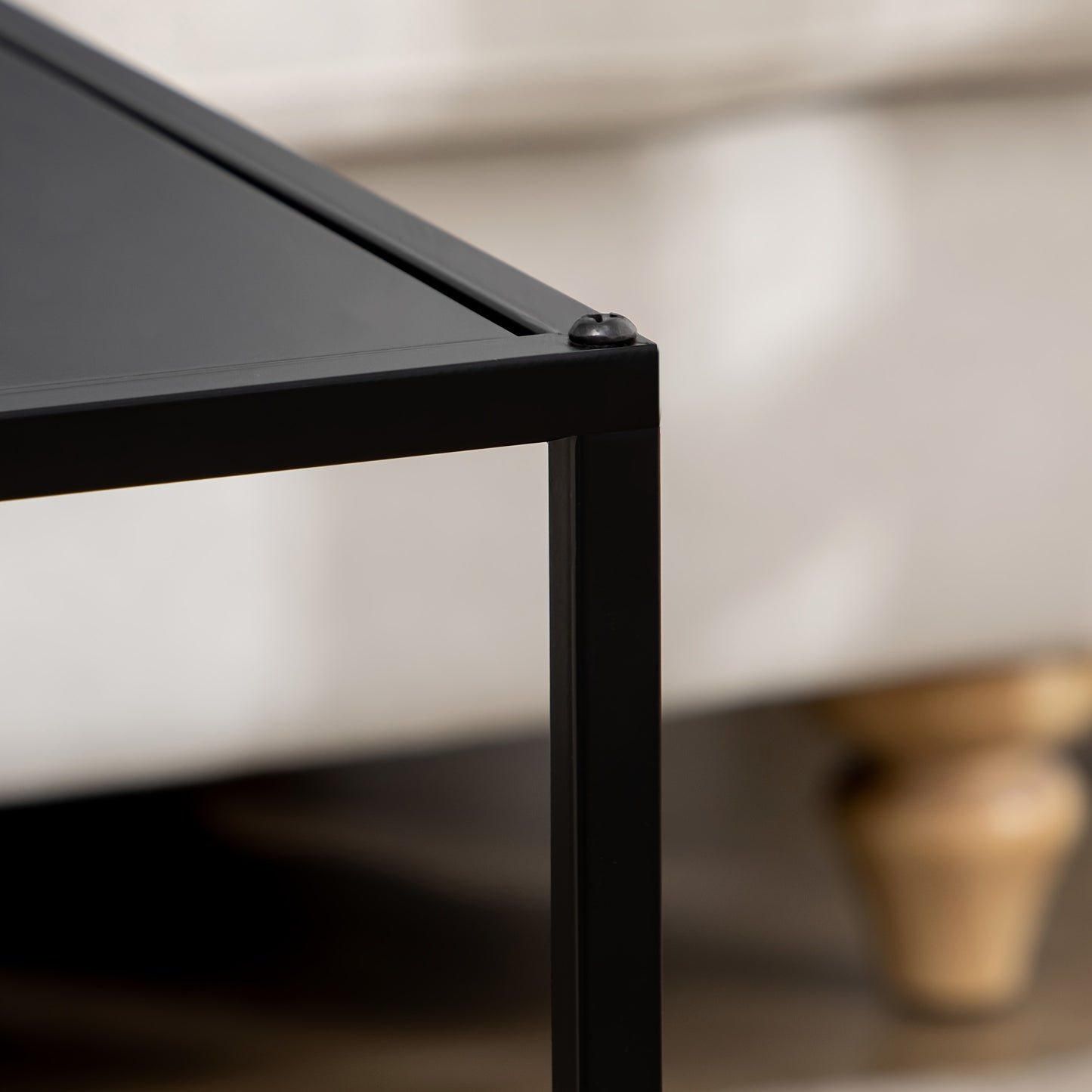Salontafel – Koffietafel – Bijzettafel – Woonkamertafel – Tafeltje – Set Van 2 – Modern Design – Stalen Frame Zwart – 120x59x45 cm – Draagkracht 10 kg