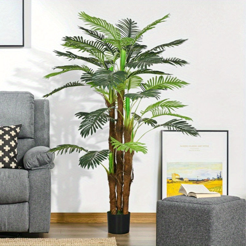 Kunstpalmboom Extra Groot – Nep Palmboom – Kunstplant Palm – Kunstboom – Kunstplant Palmboom – 160 cm Hoog – Stevige Metalen Pot