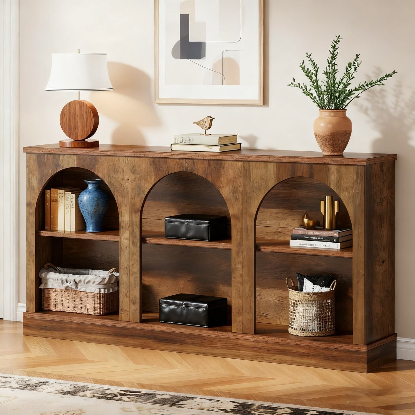 Sidetable – Consoletafel – Wandtafel – Haltafel – Dressoir – 160 cm breed – Houtvezelplaat & massief houten frame