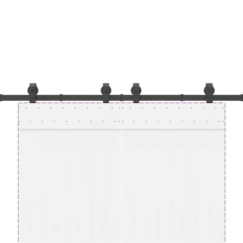Schuifdeur – Binnendeur – Houten Deur – Loftdeur – Schuifdeursysteem – Zwaar Massief Hout – 59,94 cm Breed – 137,16 cm Hoog – Zwarte Handgrepen – Duurzaam & Gebruiksvriendelijk