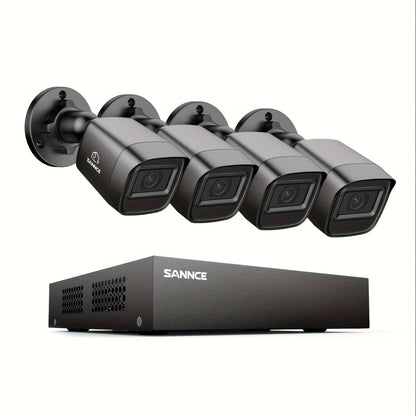beveiligingscamera set – bewakingscamera set – camerabewaking – bewakingscamera – CCTV camerasysteem – 4 bekabelde 1080P HD camera’s – infrarood nachtzicht met bewegingsalarm