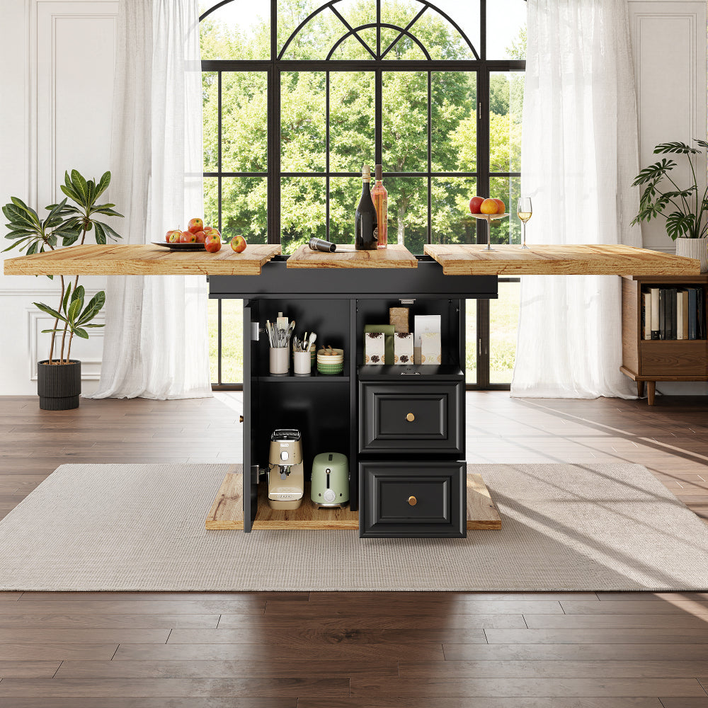 Extendable Wooden Dining Table | 110 x 80 x 75 cm, Extends up to 140 cm, Suitable for Dining Rooms, Kitchens, or Patios, Mixed Color, Contemporary Style
