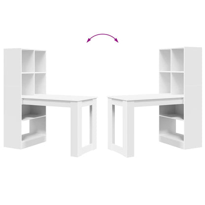 Bureau – Schrijftafel – Werkplek – Computerbureau – Bureau Wit – Krasbestendig Hout – Ingebouwde Opbergruimte