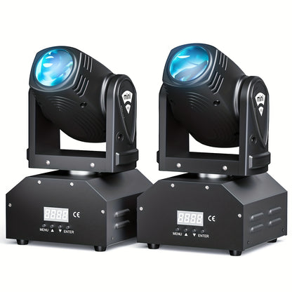 LED Moving Head Spot – Moving Head Spotlights – DJ Verlichting – Discolamp – Feestverlichting – 2-Pack 100W RGBW Met Gobo Beam – DMX & Voice-Activated – Duurzaam Aluminium Met Ventilatie