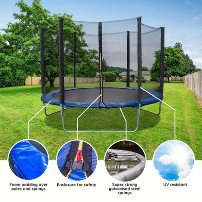 Trampoline – Kindertrampoline – Buitentrampoline – Springkussen – Fitness Trampoline – Rond Ø 182 cm – Stevig Polyester Frame
