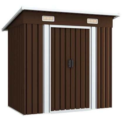 Tuinhuisje – Tuinschuur – Berging – Opberghok – Gereedschapsschuur – Gegalvaniseerd Staal – Koperkleurig Dak – Ventilatiegaten – 194x121x181 cm – Duurzaam – Roestbestendig