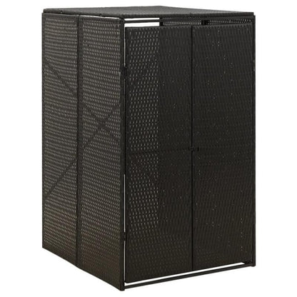 Prullenbak – Afvalbak – Vuilnisbak – Afvalemmer – Pedaalemmer – Zwarte Deksel – 70x80x117 cm – Metaal Met Polyrattan