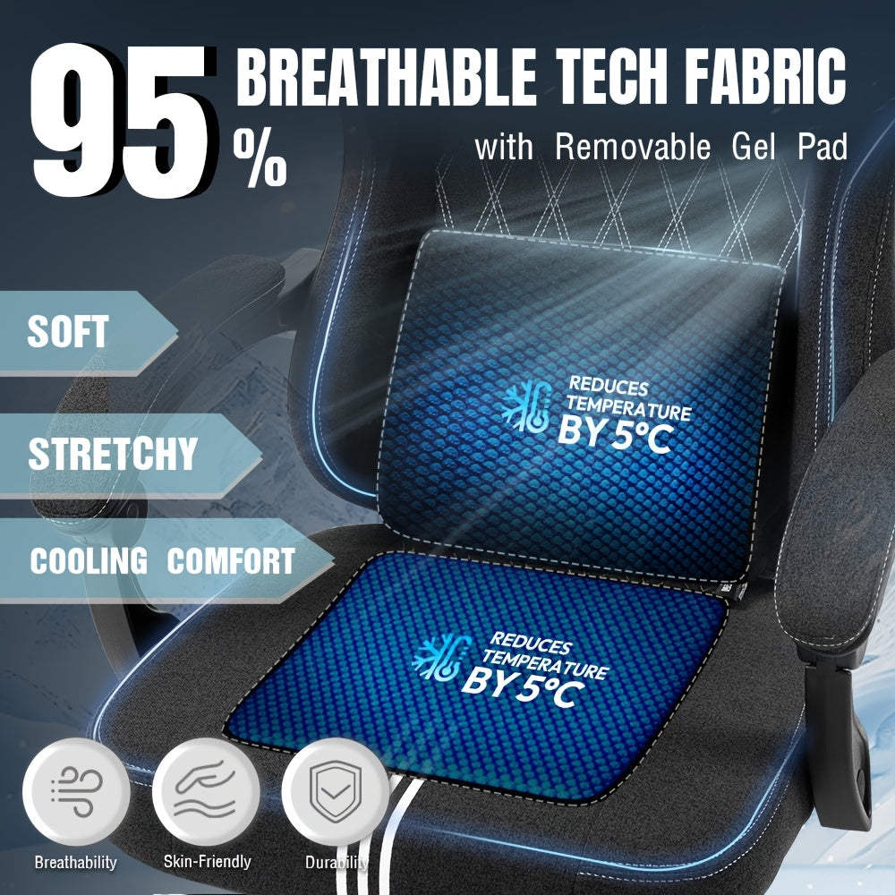 Ergonomische Gamingstoel – Bureaustoel – Game Chair – Office Chair – Comfortstoel – Hoog Rugondersteuning – Ademend Koelgel – PU Leer Zwart