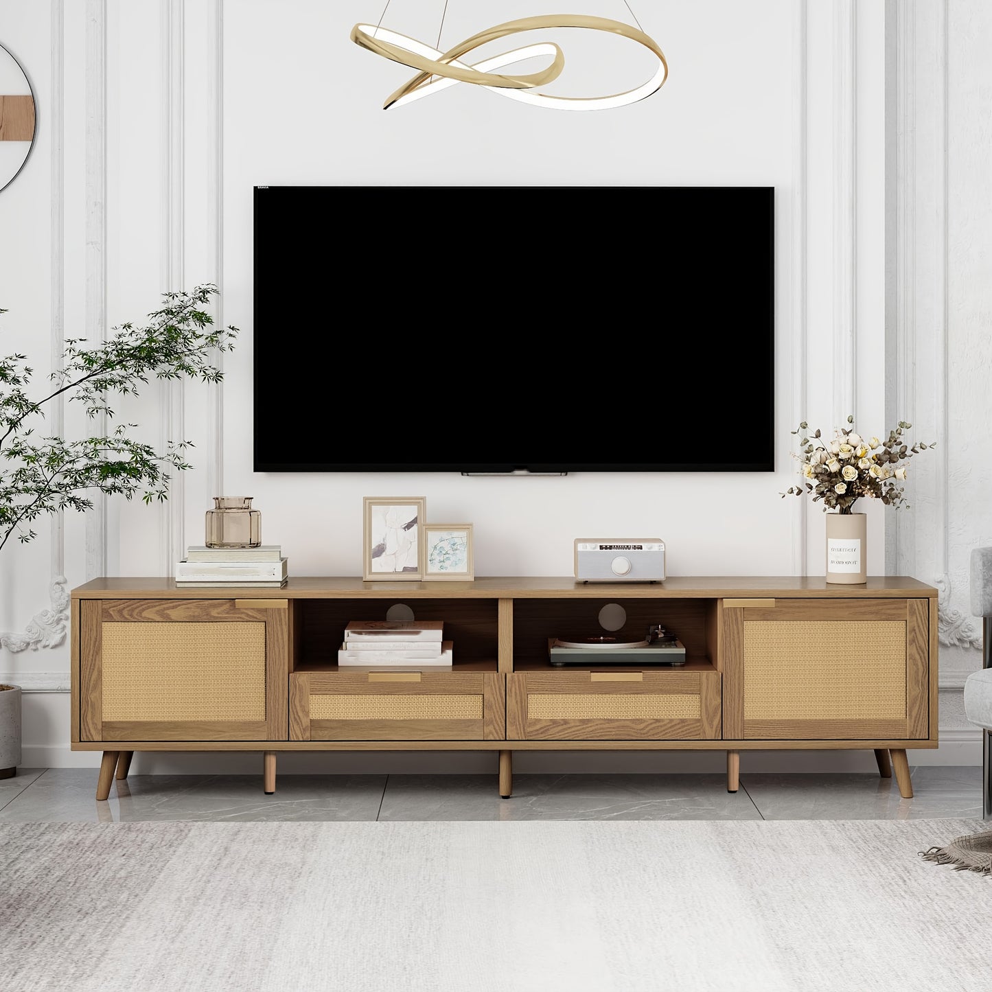 TV Meubel – Tv Kast – Tv Dressoir – Tv Meubels – Tv Meubel Open Vak – Geschikt Voor 127-165,1 cm Tv – Stevige Constructie & Eenvoudige Montage