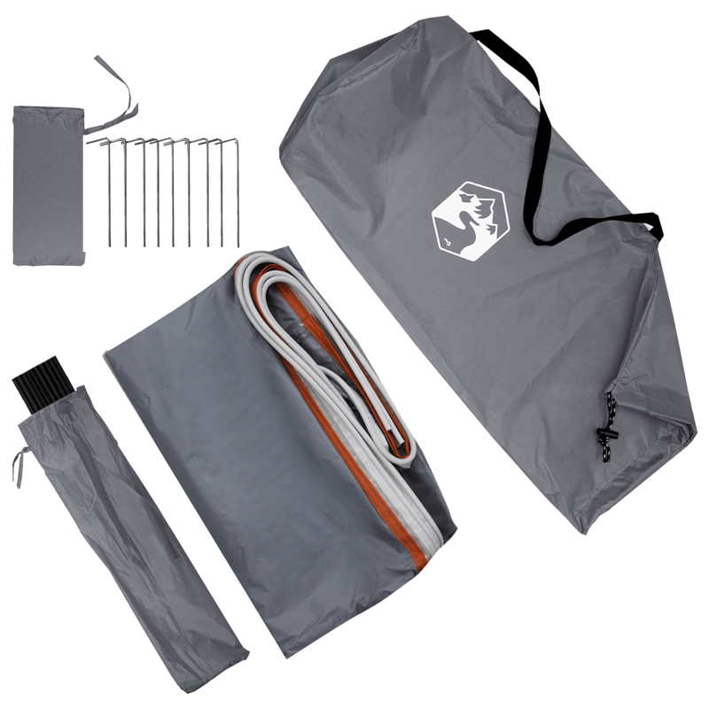 Tent Fly – Tentzeil – Luifel – Kampeertent Overkapping – Outdoor Schaduwdoek – Grijs – Groot Formaat 302x240x240 cm – UV Bescherming & Waterdicht Polyester