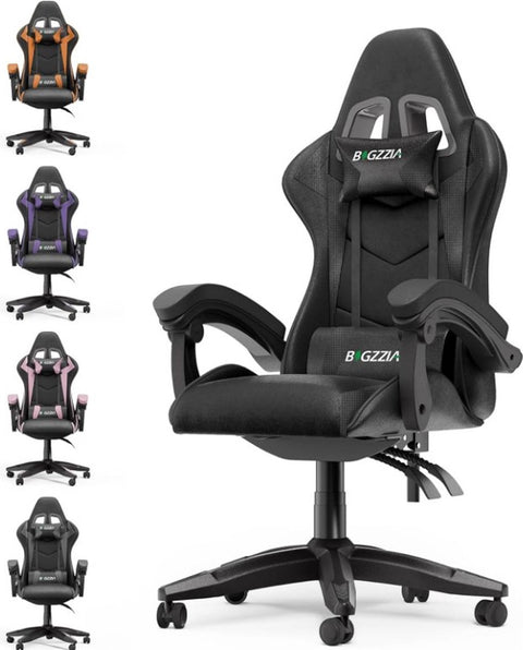 Gaming Chair - Gaming Chair - Ergonomic Pu Leather Computer Chair - Office Chair with Headrest and Lumbar Support - Racing Chair Black/Orange