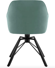 Eetkamerstoel - Set van 2 stoelen - Fluweel eetkamer stoel - Eettafel stoel - Fauteuil - Draaibaar - Velvet - Metalen poot - Turquoise