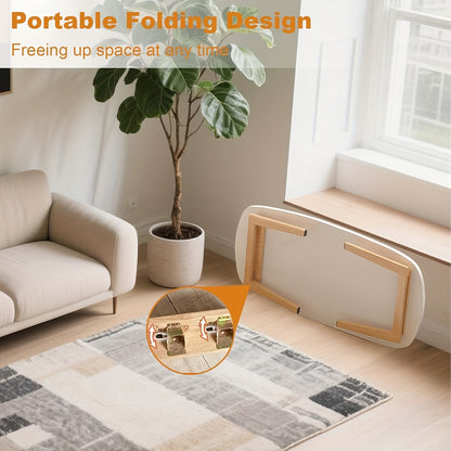 Opvouwbare Tafel – Klaptafel – Vouwtafel – Inklapbare Tafel – Koffietafel – Compact 80x50x44 cm – Stevige MDF Constructie – Ruimtebesparend Design