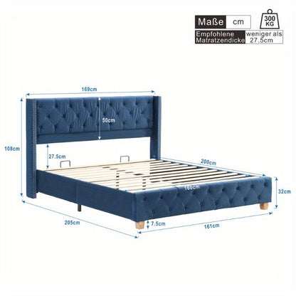 Bedframe – Bedombouw – Bedkast – Houten Frame – Vintage Bed – 180x200 cm – Vijf Opbergladen – Stevig Massief Hout