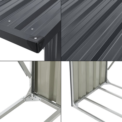 Houtopslagrek – Houtrek – Houtberging – Haardhoutrek – Brandhoutrek – Stalen Constructie – Weerbestendig Antraciet 155x45x157 cm