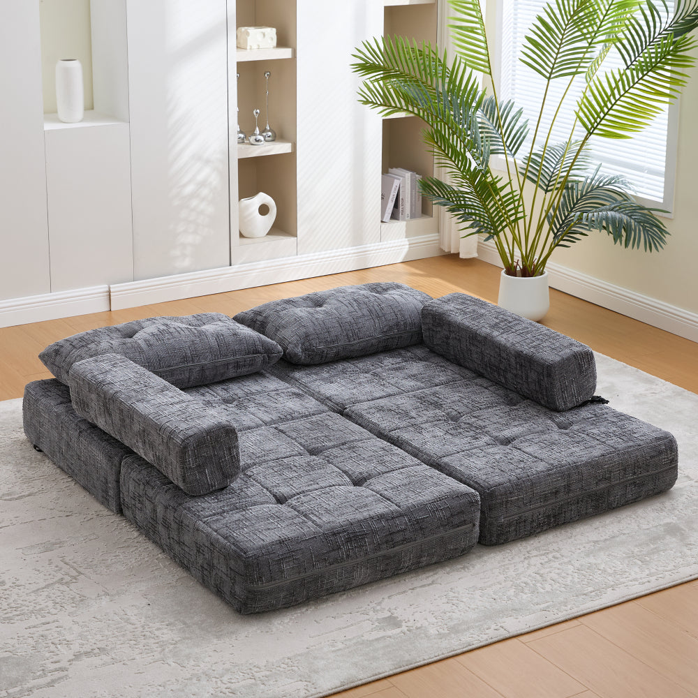 Opvouwbare Slaapbank – Slaapbank Bedbank – Sofa Bed – Logeerbed – Grijs – Hoogwaardig Katoenen Matras – Lichtgewicht & Draagbaar