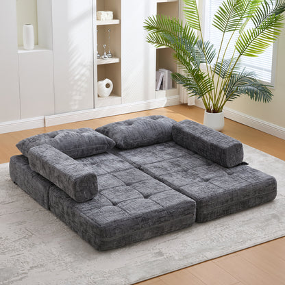 Opvouwbare Slaapbank – Slaapbank Bedbank – Sofa Bed – Logeerbed – Grijs – Hoogwaardig Katoenen Matras – Lichtgewicht & Draagbaar